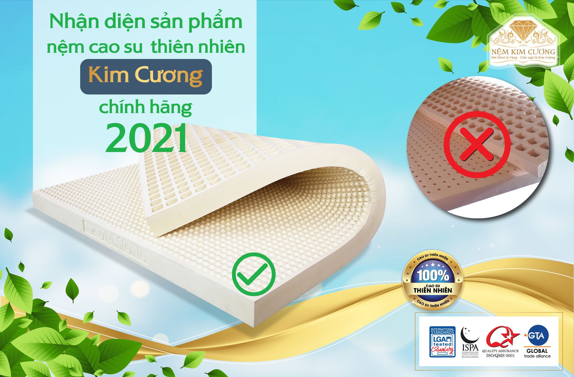 NHẬN DIỆN NỆM CAO SU TỰ NHIÊN CHÍNH HÃNG 2021