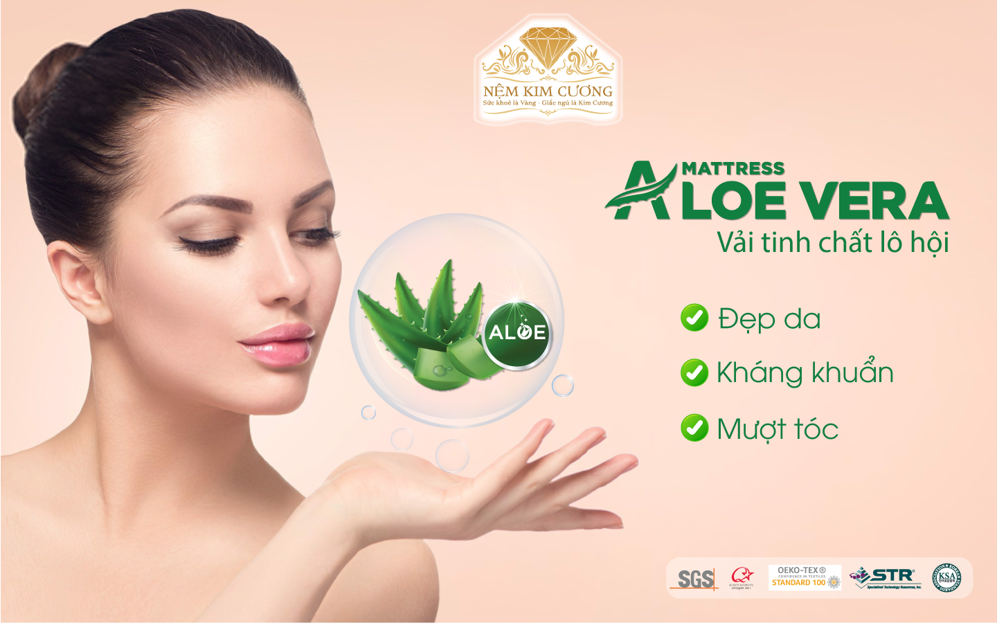 Tinh chất lô hội Aloe Vera cho giấc ngủ ngon chuẩn organic