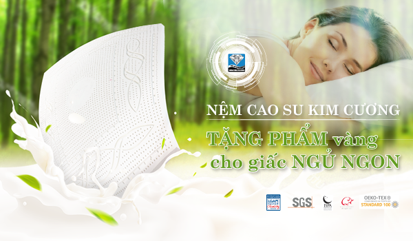 Nệm cao su Kim Cương tặng phẩm vàng cho giấc ngủ thăng hoa