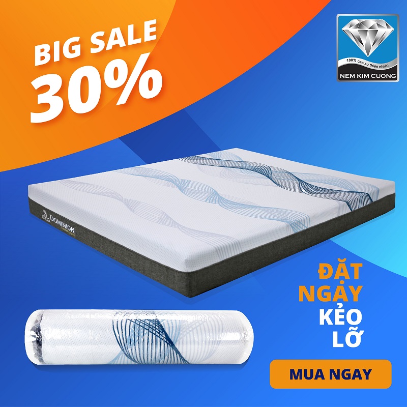 KHUYẾN MÃI NGẬP TRÀN GIẢM 30% CHO ĐỆM FOAM DOMINION CAO CẤP